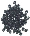100 4x6mm Gunmetal Glass Crow Beads